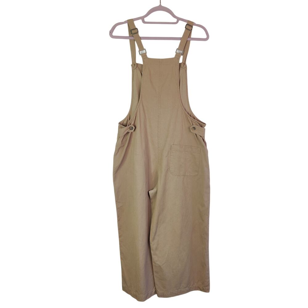 Bridge & Burn Khaki Tan Wide Leg Overall Bibs Cropped Culottes Jumpsuit Small - Picture 2 of 12